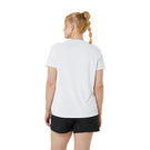 Asics Women's Court Graphic Tee - Brilliant White/Faded Orange