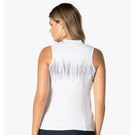 Lucky in Love Women's Electric Toile Between The Lines Zip Tank - White