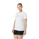 Asics Women's Court Graphic Tee - Brilliant White/Faded Orange