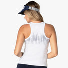 Lucky in Love Women's Electric Toile Between The Lines Tank - White/Navy