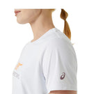 Asics Women's Court Graphic Tee - Brilliant White/Faded Orange