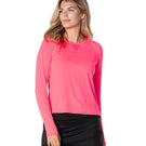 Lucky in Love Women's Essentials High Low Breezy Longsleeve - Coral