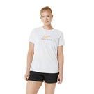 Asics Women's Court Graphic Tee - Brilliant White/Faded Orange