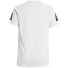 adidas Junior Club 3 Stripe Tee - White/Black