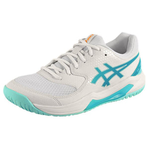 Asics Women's Gel-Dedicate 8 - Pickleball - White/Energy Aqua