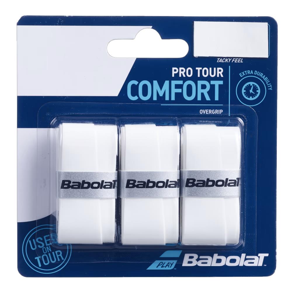 Babolat Pro Tour Overgrip 3 Pack White Merchant of Tennis