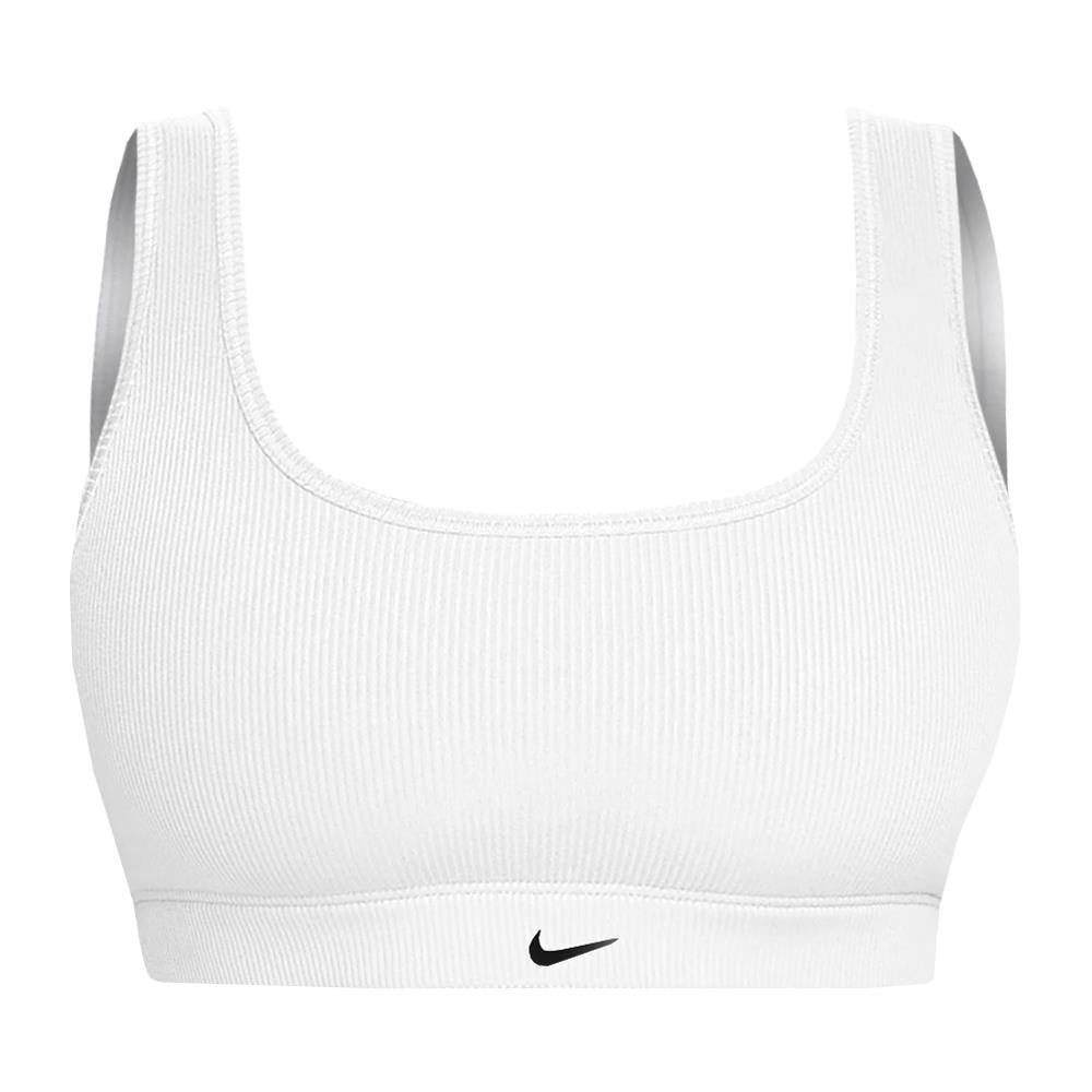Nike Ribbed Womens Size Medium Swoosh Sports Bra Medium Support Black High  Neck