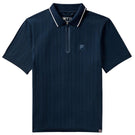 Fila Men's Casa Challenger Cable Zip Polo - Fila Navy