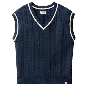 Fila Men's Casa Baseline Cable Knit Vest - Fila Navy