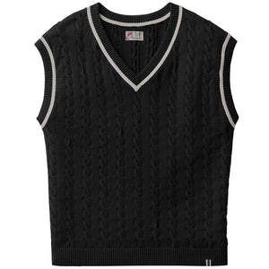 Fila Men's Casa Baseline Cable Knit Vest - Black