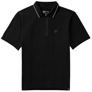 Fila Men's Casa Challenger Cable Zip Polo - Black