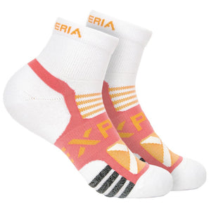 Thorlo Experia UltraLight Padded Ankle Socks - White/Coral