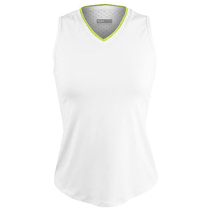 Lija Women's Time To Shine Victory Tank - White/Chartreuse