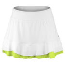 Lija Women's Time To Shine Distract 13" Skort - White/Chartreuse