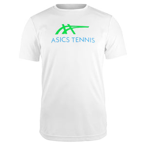 Asics Men's Court Graphic Tee - Brilliant White/New Leaf