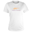 Asics Women's Court Graphic Tee - Brilliant White/Faded Orange