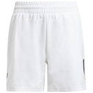 adidas Junior Club 3 Stripe Short - White