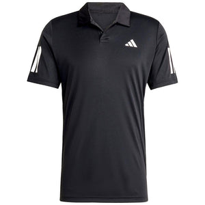 adidas Men's Club 3 Stripe Polo - Black