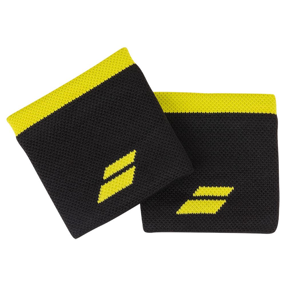 Babolat Logo Wristbands Black Yellow Merchant of Tennis